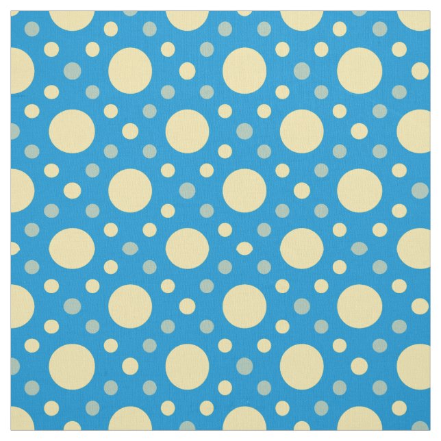 Light Blue Background Yellow Polka Dot Seamless Fabric (Swatch)