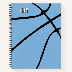Light Blue Basketball Player Name or Text Custom Notebook