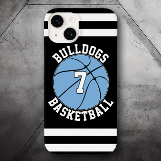 Light Blue Basketball Team Name and Player Number Case-Mate iPhone 14 Case