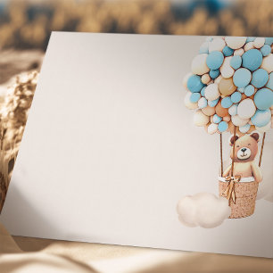 Light Blue Bear Balloons Blank Enclosure Card