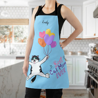 Light Blue Best Cat Mom Ever All-Over Print Apron