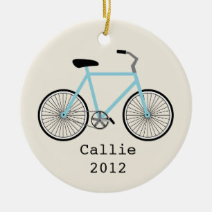 Light Blue Bicycle Personalised Ornament