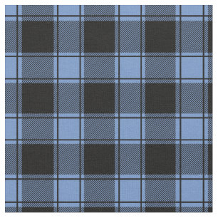 Light Blue & Black Buffalo Plaid Fabric