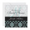 Light Blue Black Damask Bridal Shower Invitation