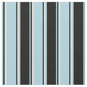 Light Blue, Black & Light Cyan Coloured Lines Fabric