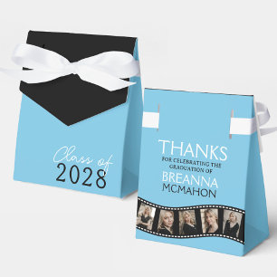 Light Blue & Black Photo Collage Filmstrip Favour Box