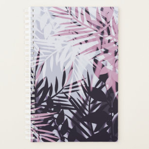 Light blue black tropical pattern planner
