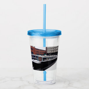 Light blue boat acrylic tumbler