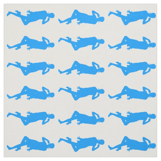 Light Blue Bold Mod GoGo Girls Fabric (Swatch)