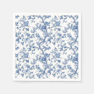 Light Blue Botanical Toile Garden Party Paper Napk Napkin