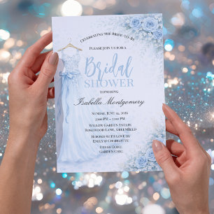Light Blue Bridesmaid Dress Bridal Shower Invitation
