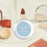 Light Blue Bridesmaid Initial and Name Compact Mirror<br><div class="desc">A personalised compact mirror for your wedding bridesmaid or maid of honour that has her initial and name on a trendy,  light blue colour background. Edit to replace initial and name. Select your compact mirror style.</div>