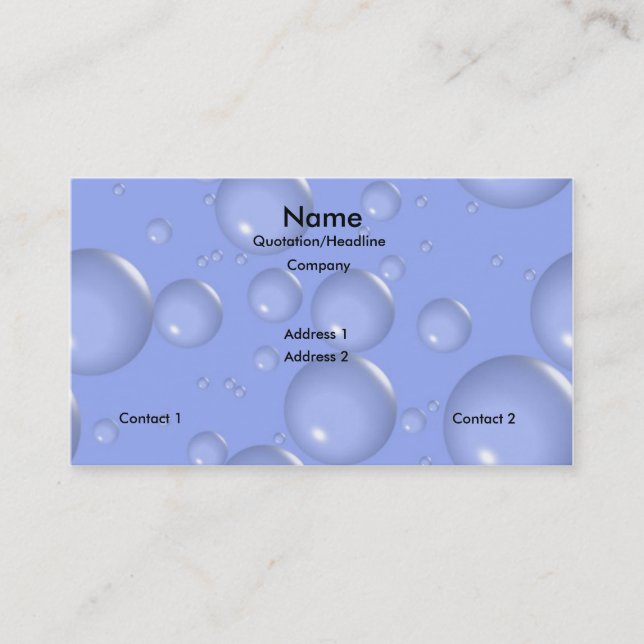 Light Blue Bubbles Business Card (Front)