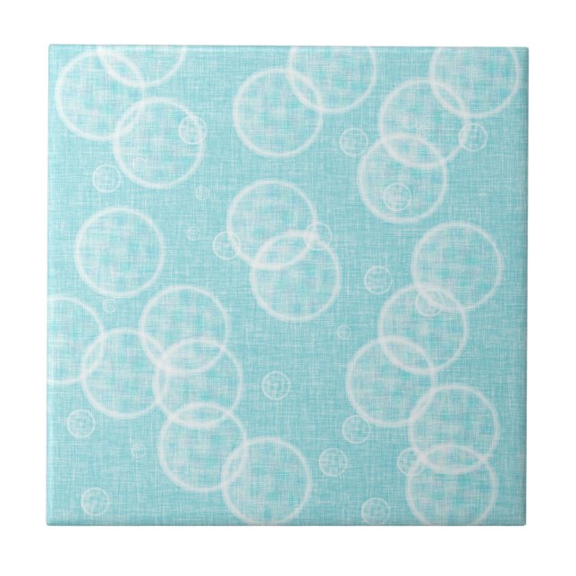 light blue bubbles ceramic tile (Front)