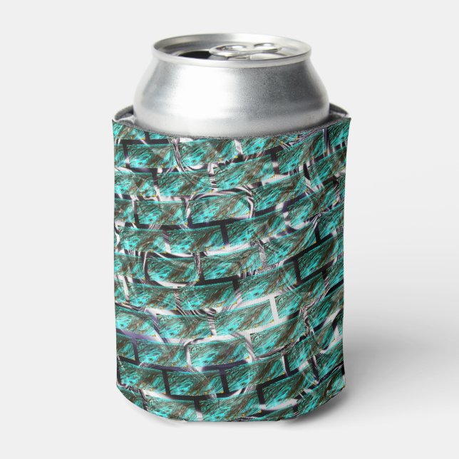 Light blue, bubbles upon grating or brick effect? can cooler (Can Front)
