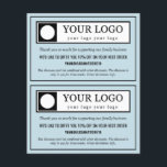 Light Blue Budget 2 in 1 Thank You Discount Code Flyer<br><div class="desc">Light blue thank you for your order card you can cut in two for two identical insert cards personalised with your logo,  discount code,  social media,  and website. Add a discount disclaimer as well and a thank you message.</div>