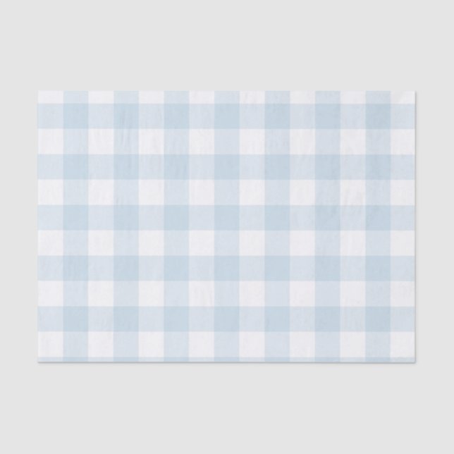Light Blue Buffalo Check Pattern Tissue Paper (Front)