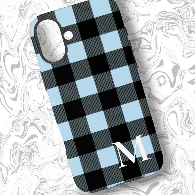 Light Blue Buffalo Plaid Check Case-Mate iPhone Case (Creator Uploaded)