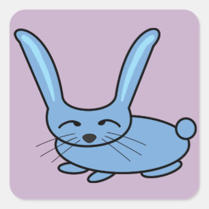 Light blue bunny square sticker