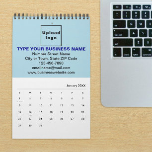 Light Blue Business Brand on Calendar