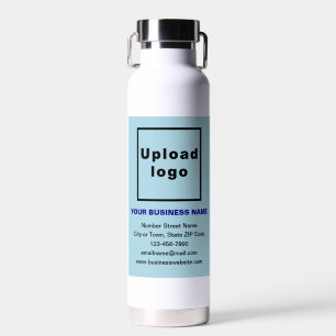 Light Blue Business Brand on Insulated Water Bottle