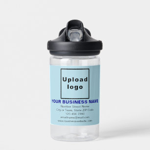 Light Blue Business Brand on Kids 14 oz Water Bottle