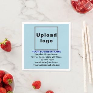 Light Blue Business Brand on Paper Napkin