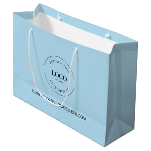Light blue Business Company website Your Logo  Large Gift Bag