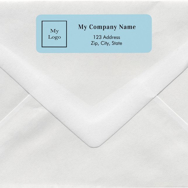 Light blue business logo return address label (Creator Uploaded)