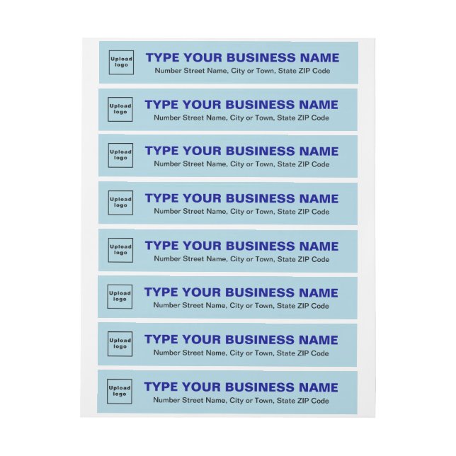 Light Blue Business Return Address Wrap Around Label (Sheet)