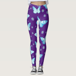 Light Blue Butterflies  Leggings