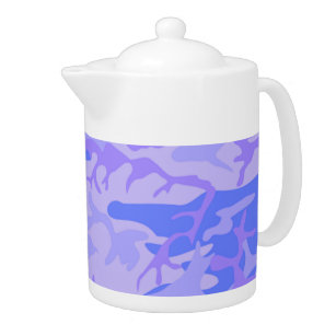 Light Blue Camouflage Medium Tea Pot