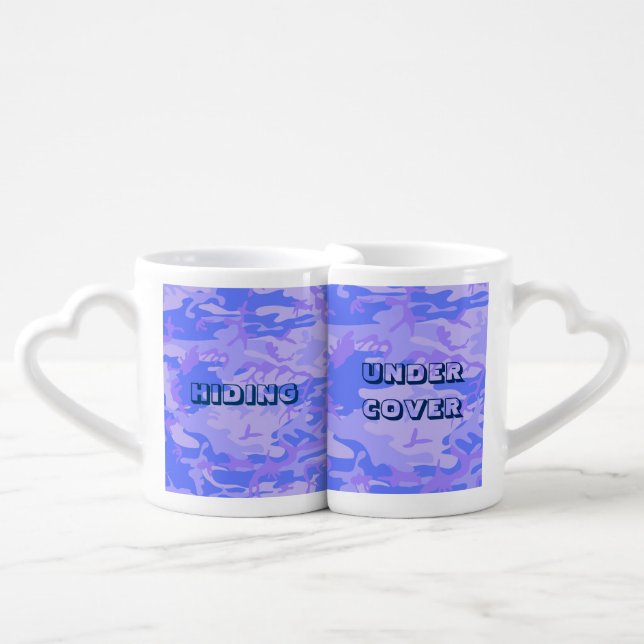 Light Blue Camouflage Pattern Coffee Mug Set (Front Nesting)