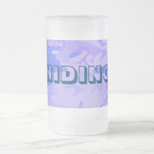 Light Blue Camouflage Pattern Frosted Glass Beer Mug