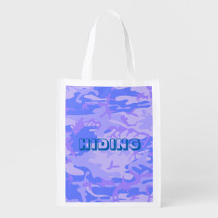 Light Blue Camouflage Reusable Grocery Bag