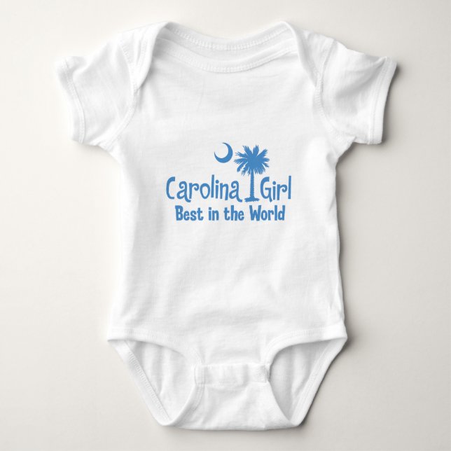 Light Blue Carolina Girl Best in the World Baby Bodysuit (Front)