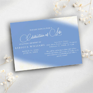 Light Blue Celebration of Life Invitations