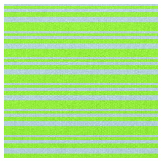 Light Blue & Chartreuse Lines Pattern Fabric (Close Up)