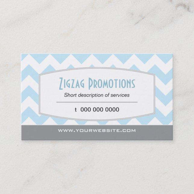 Light Blue Chevron Business Card (Front)
