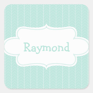 Light Blue Chevron Pattern with Label