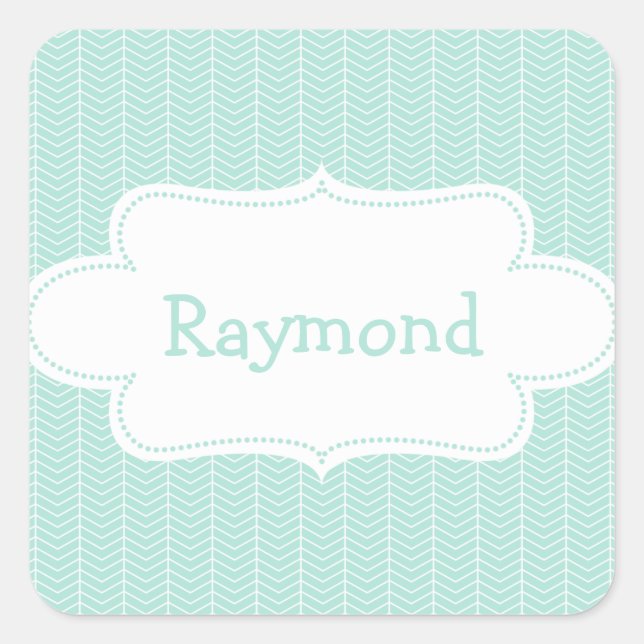 Light Blue Chevron Pattern with Label (Front)