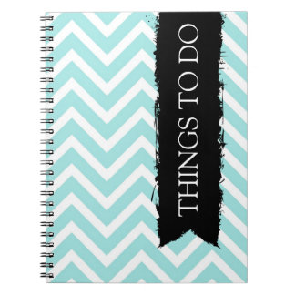 Light Blue Chevron Things To Do Notebook