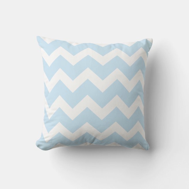 Light Blue Chevron Throw Pillow (Front)
