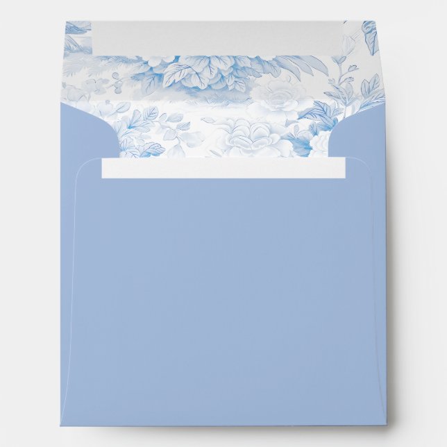 Light blue chinoiserie wedding square Envelope (Back (Bottom))