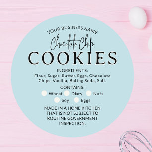 Light Blue Chocolate Cookies Cottage Law Sticker
