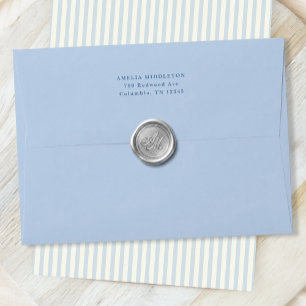 Light Blue Classic Wedding Invitation Envelope
