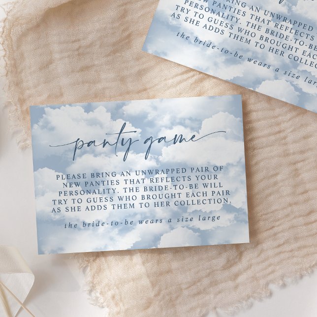 Light Blue Cloud Bachelorette Panty Game Card (Creator Uploaded)