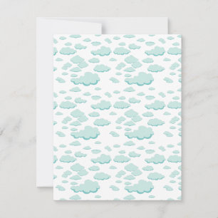 Light blue clouds pattern holiday card