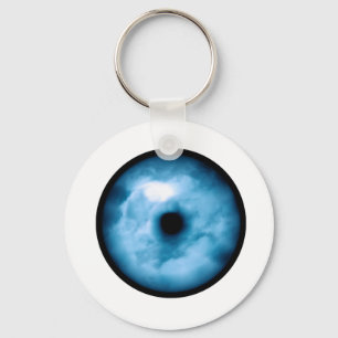 Light Blue cloudy eye graphic Key Ring