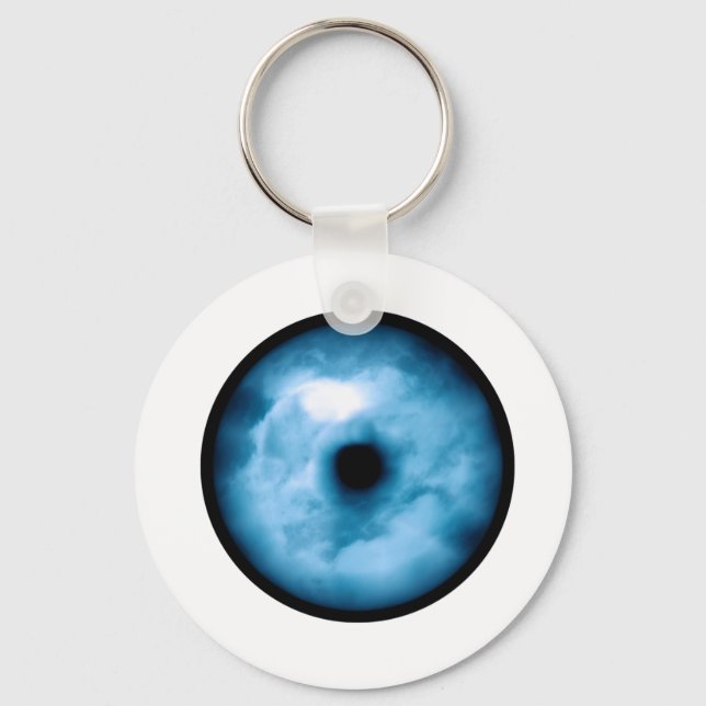 Light Blue cloudy eye graphic Key Ring (Front)